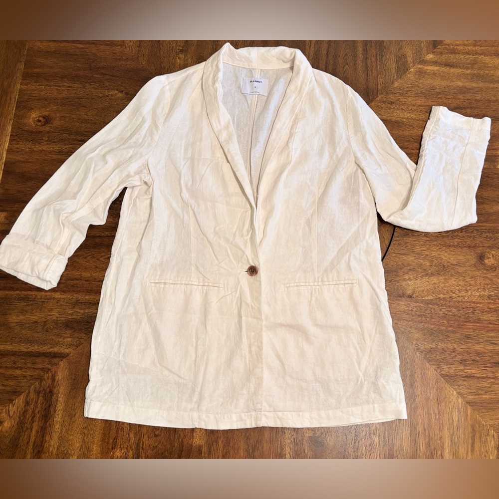 Old Navy Linen Cream Blazer